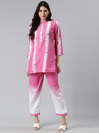 Neeru's Pink Color Straight Kurta With Trouser