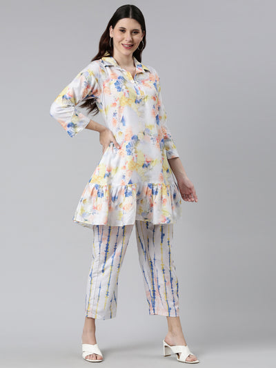 Neeru's Off White Printed Co Ords Set