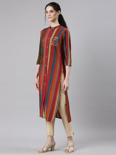 Neerus Multi Straight Casual Striped Kurtas