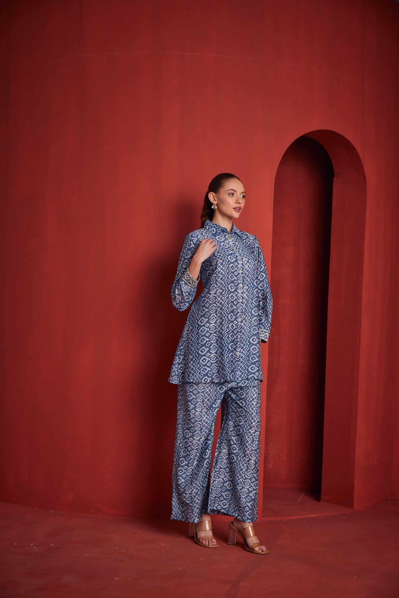 Neeru's Women Indigo Colour Co-Ords Set