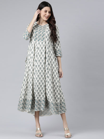 Neeru's Peacock Color Rayon Fabric Kurta