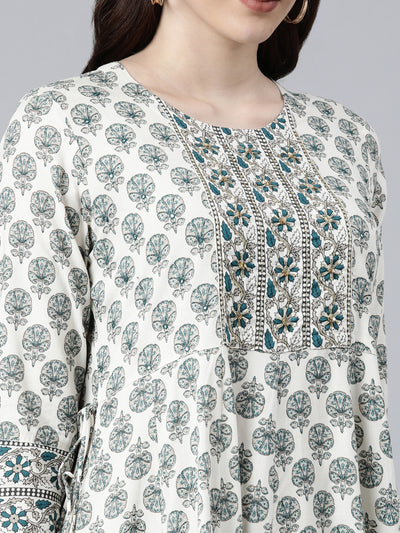 Neeru's Peacock Color Rayon Fabric Kurta