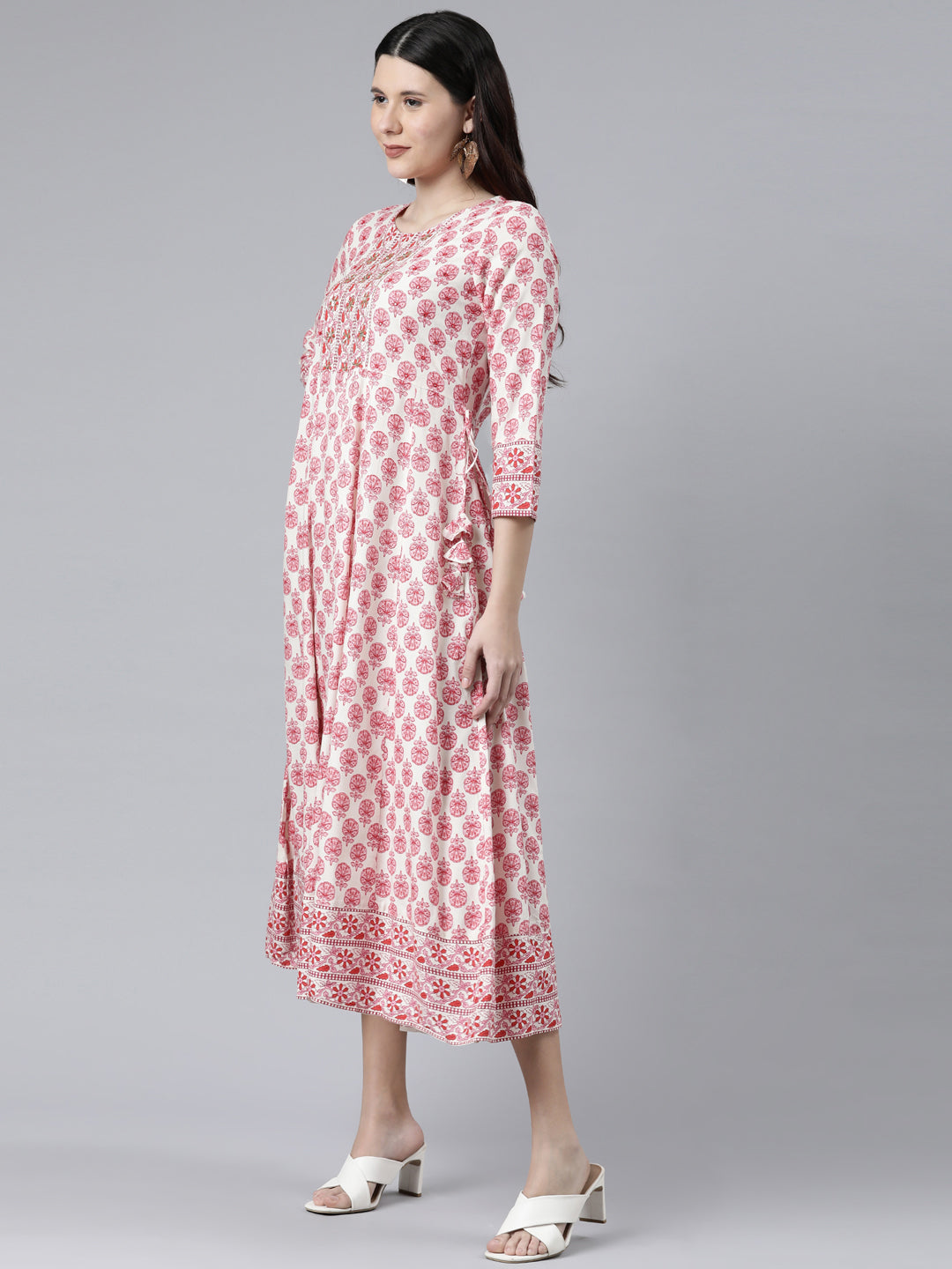 Neeru's Pink Color Rayon Fabric Dress