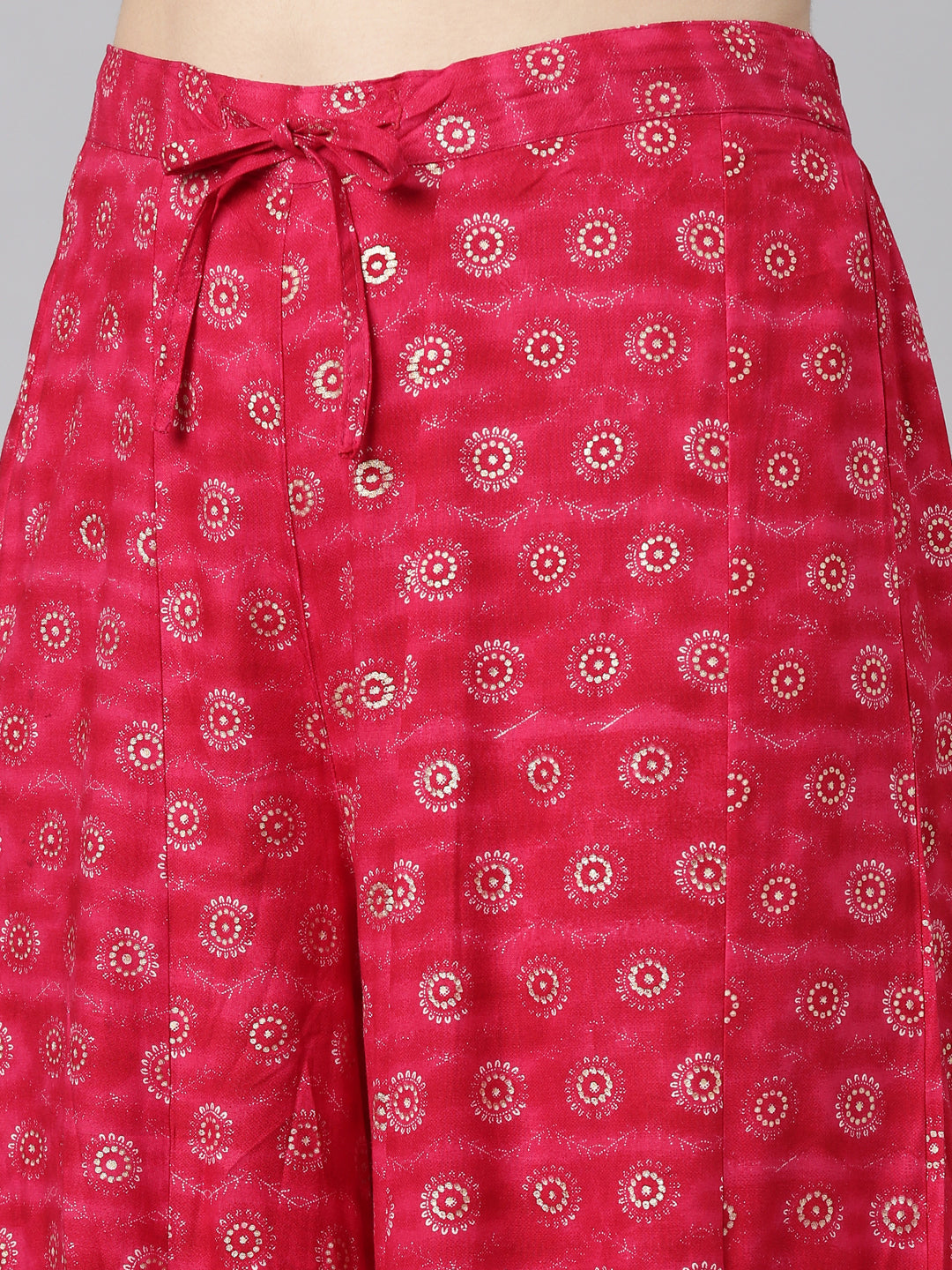 Neeru's Pink Regular Straight Printed Kurta And Sharara With Dupatta