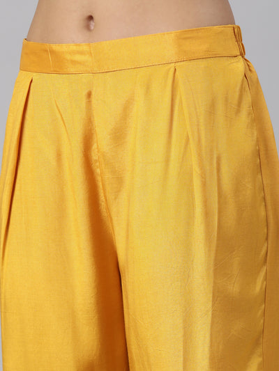 Neeru's Mustard Regular Straight Solid Readymade suits