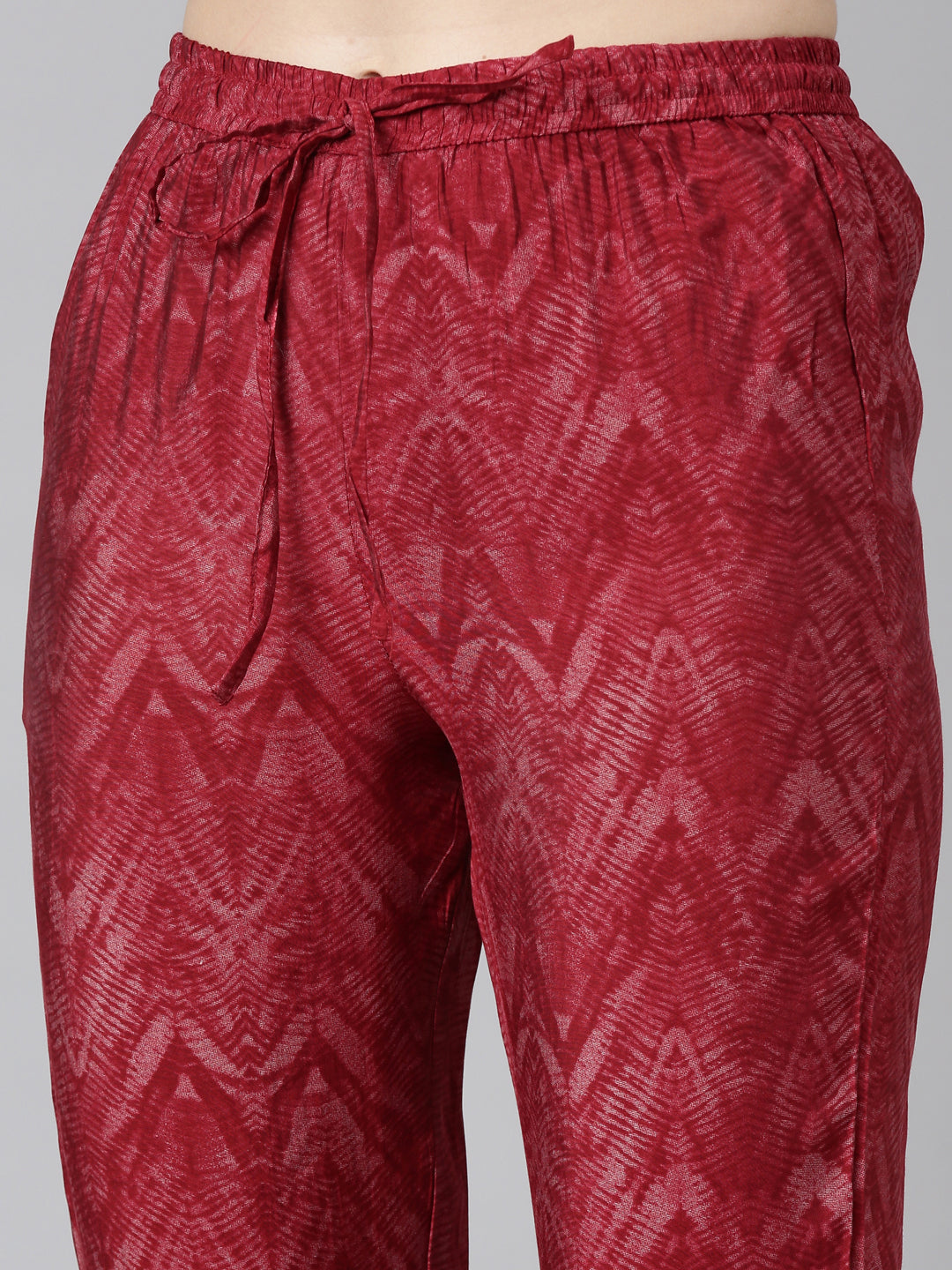 Neeru's Maroon Pleated Straight Printed Readymade suits