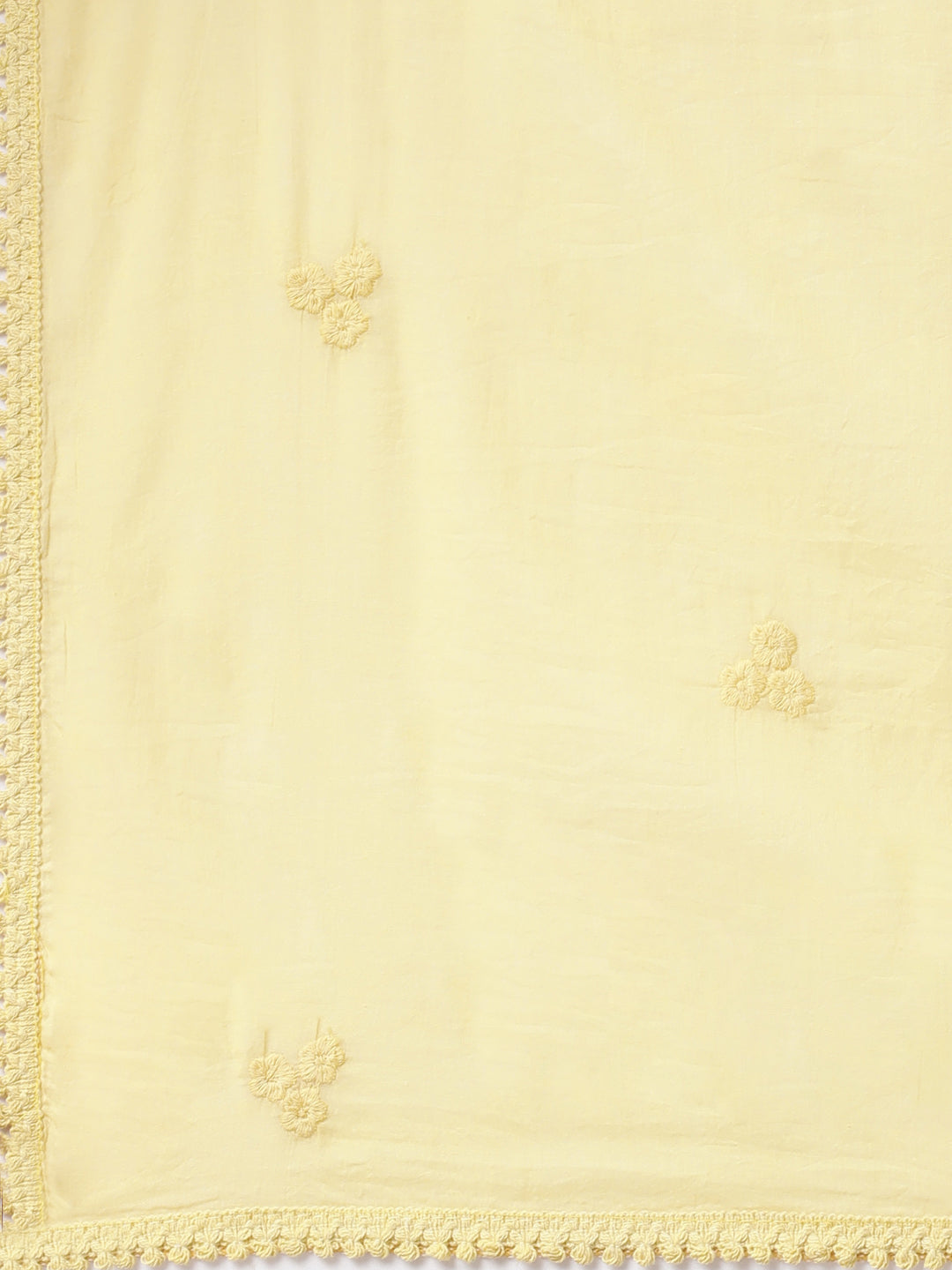 Neerus Yellow Panelled Straight Yoke Design Kurta And Trousers With Dupatta