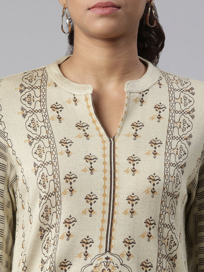 Neeru's Winter Wear Ethnic Motifs Printed Acrylic Kurta For Women