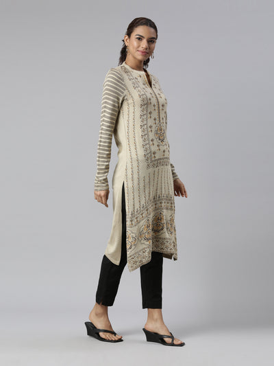 Neeru's Winter Wear Ethnic Motifs Printed Acrylic Kurta For Women