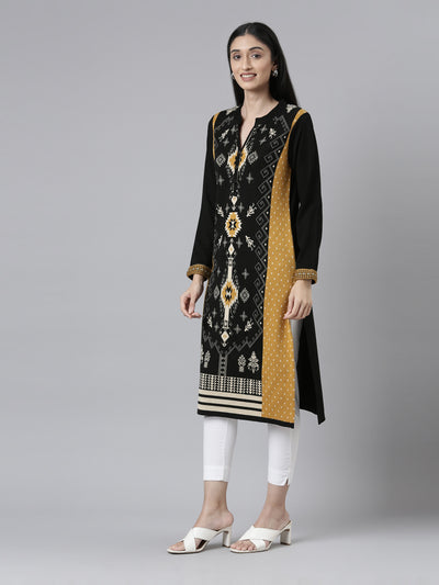 Neeru's Winter Wear Tribal Woven Design Acrylic Kurta For Women