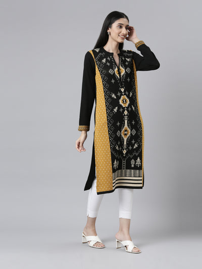 Neeru's Winter Wear Tribal Woven Design Acrylic Kurta For Women