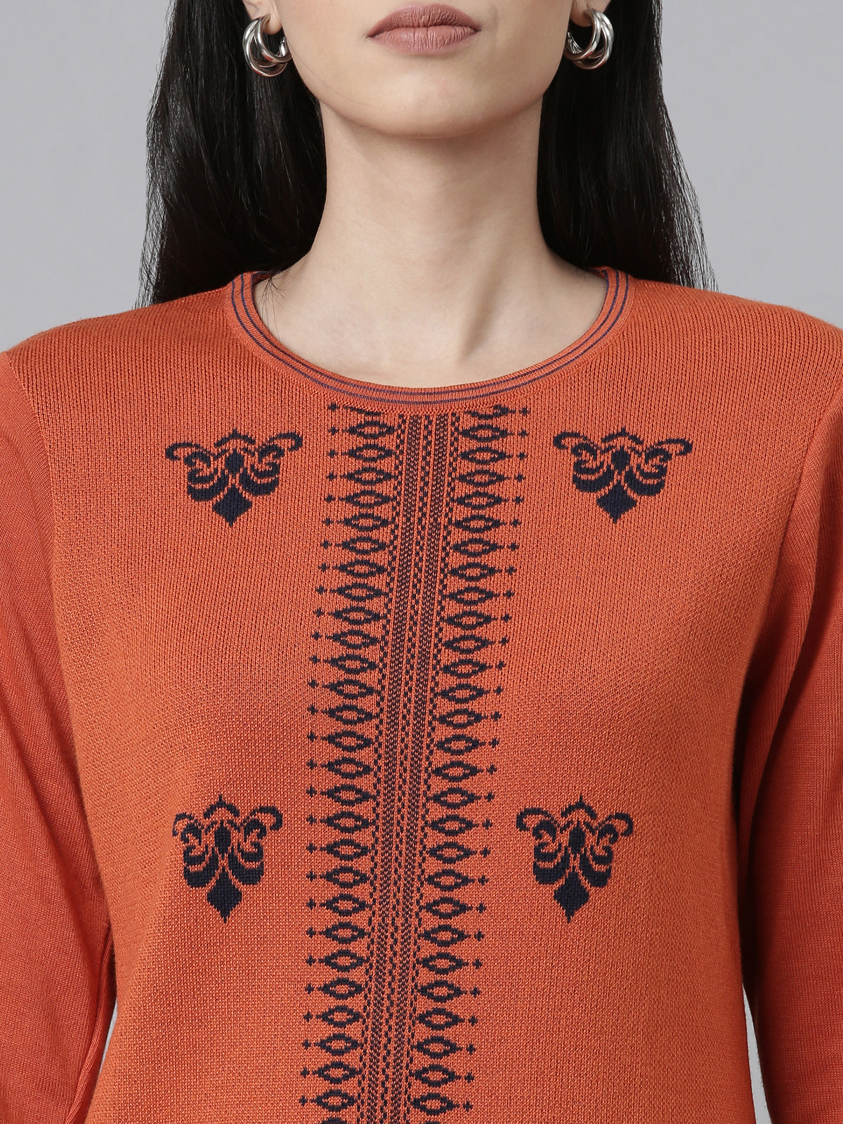 Neeru's Winter Wear Woven Design Acrylic Kurta For Women