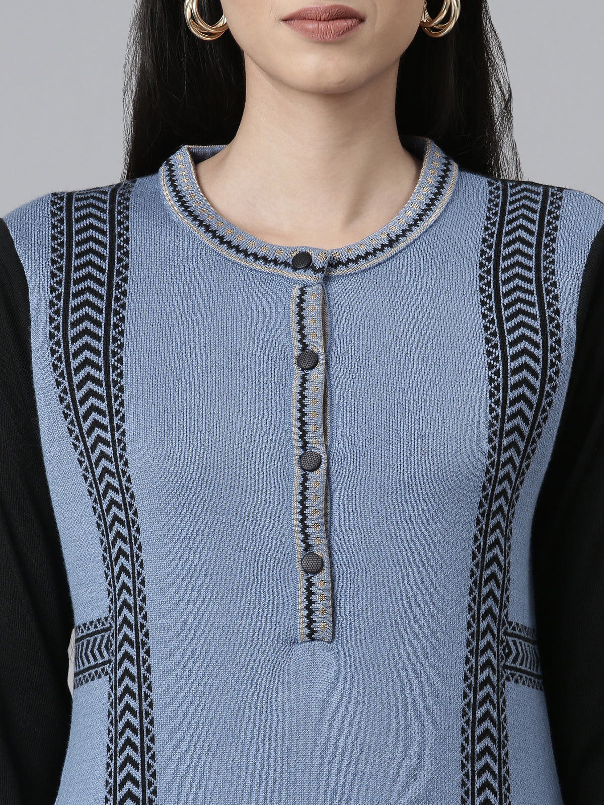 Neeru's Winter Wear Woven Design Acrylic Kurta For Women