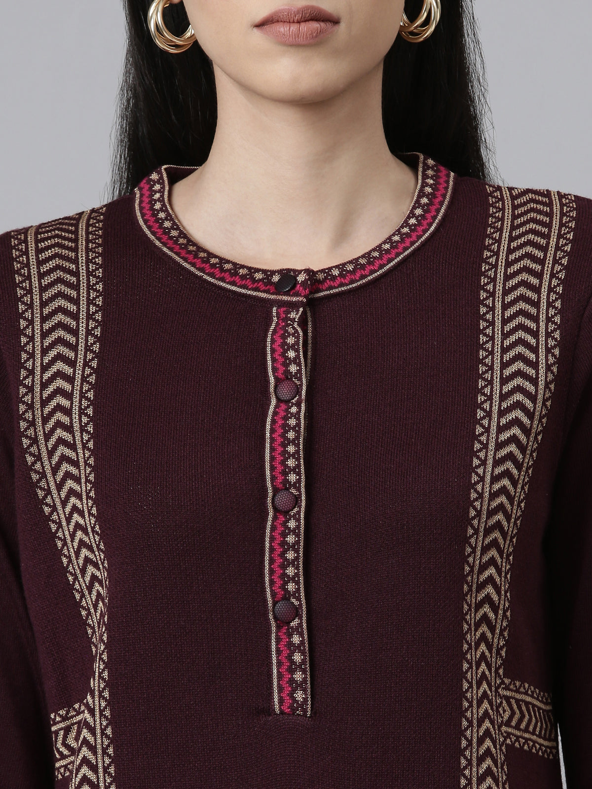 Neeru's Women Woven Design Acrylic Kurta