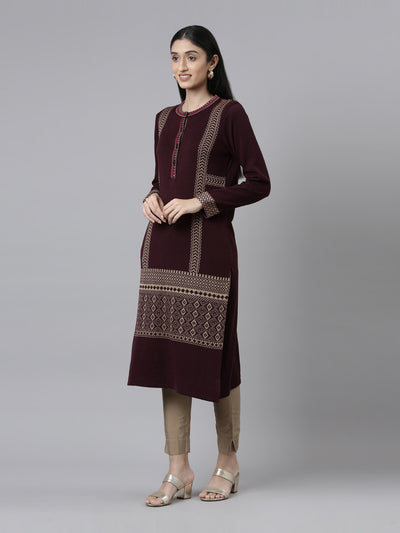 Neeru's Women Woven Design Acrylic Kurta