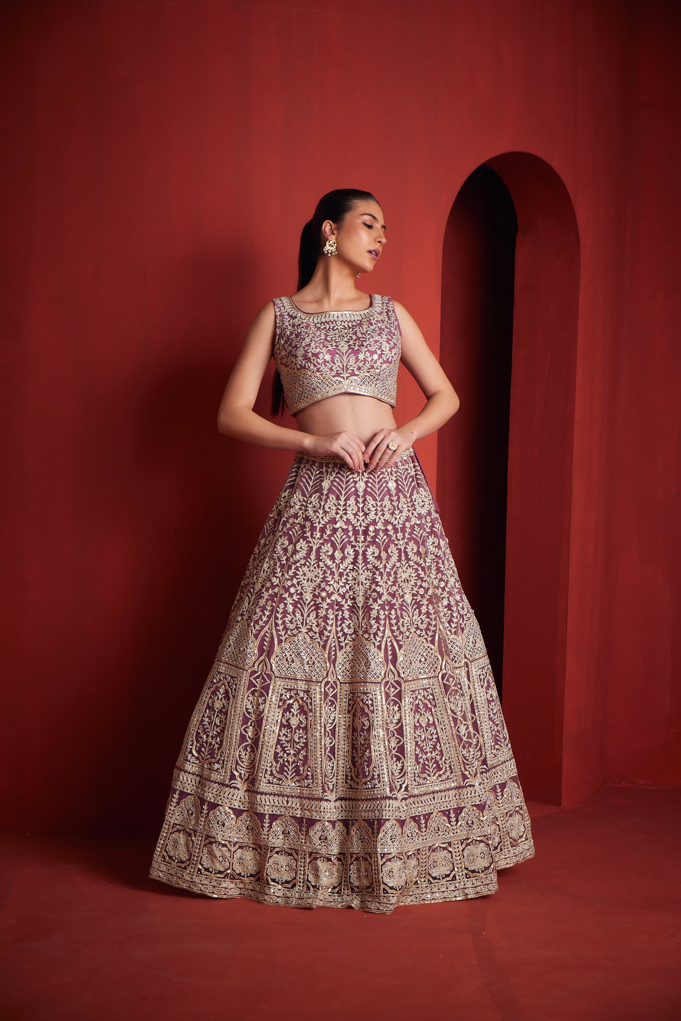 Neeru'S Womens Pink Color Nett Fabric Ghagra Set