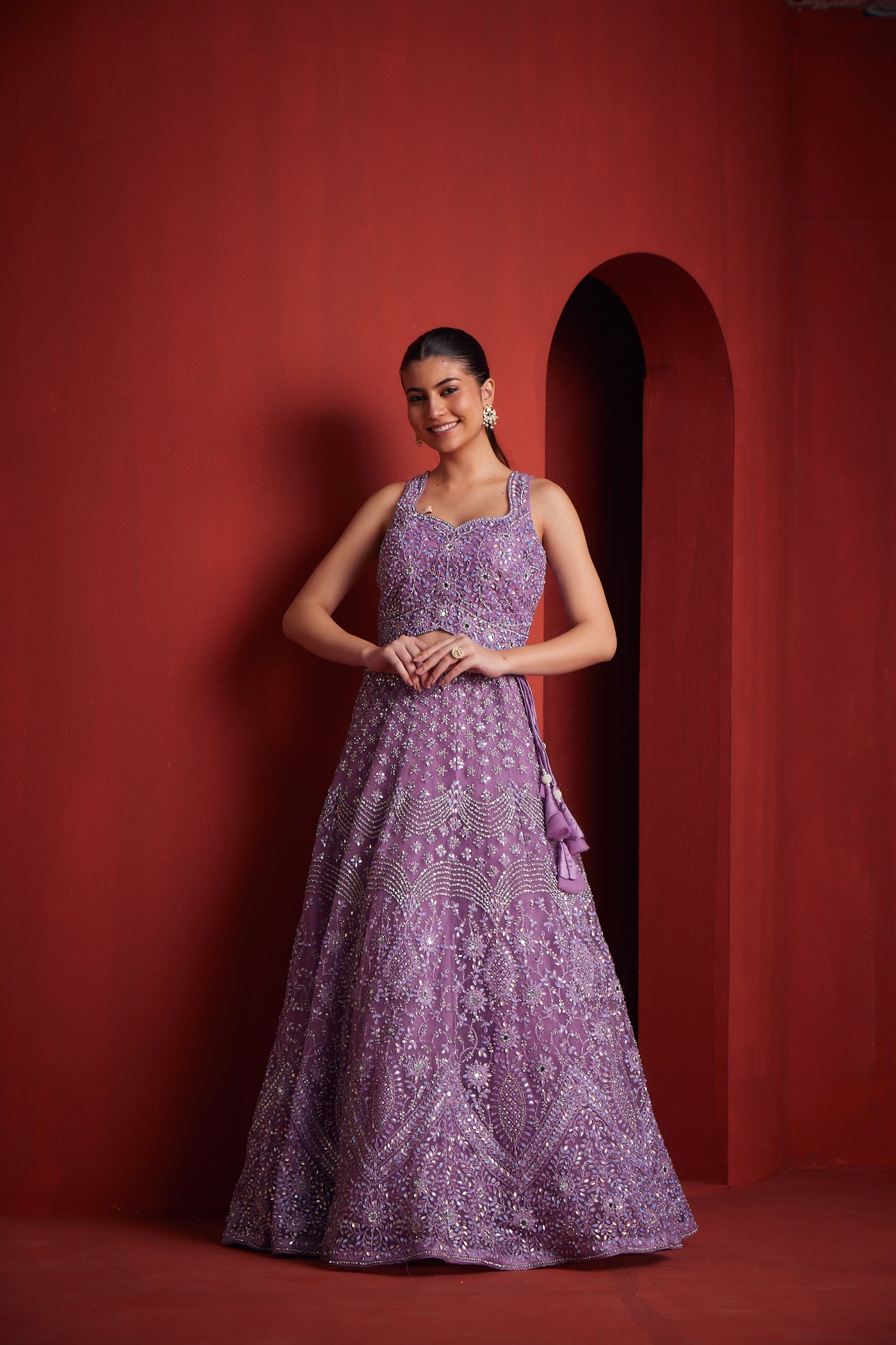 Neeru'S Womens Lilac Colour Ghagra Set