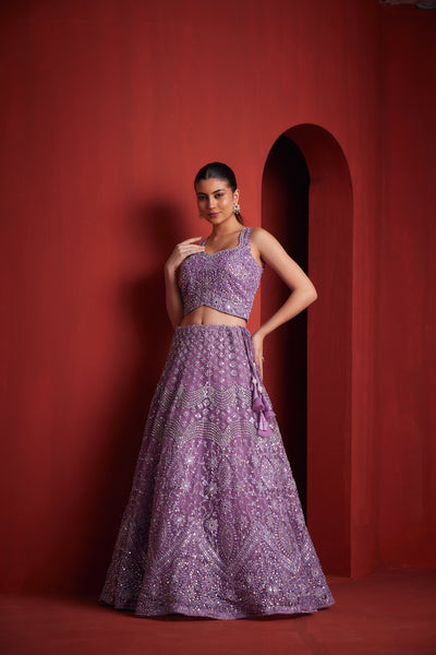 Neeru'S Womens Lilac Colour Ghagra Set