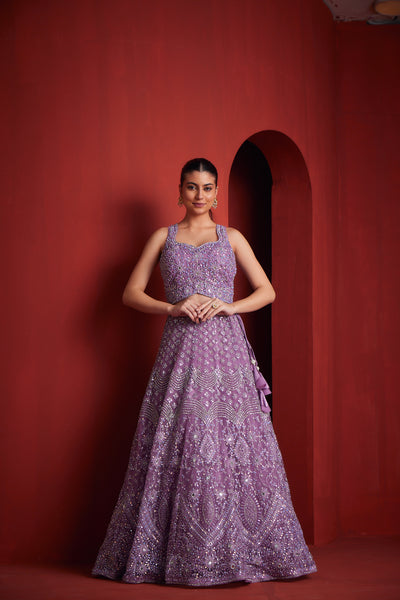 Neeru'S Womens Lilac Colour Ghagra Set