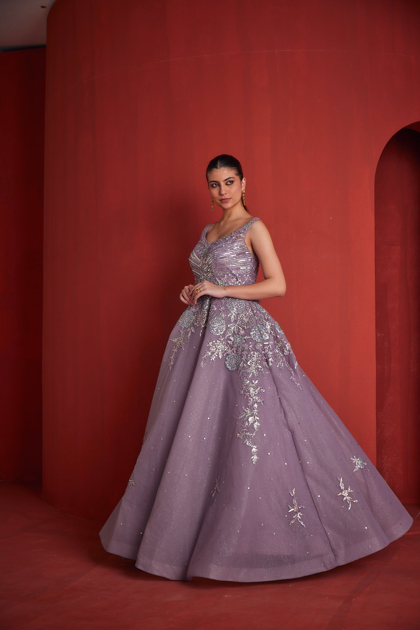 Neeru's Womens Lilac Colour Gown