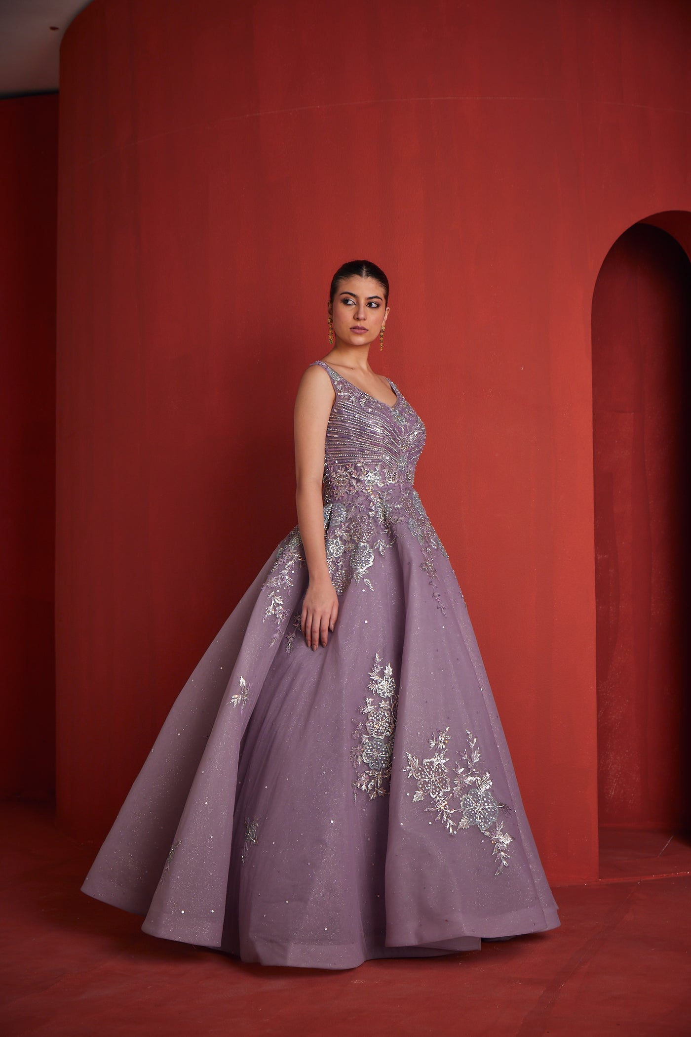 Neeru's Womens Lilac Colour Gown