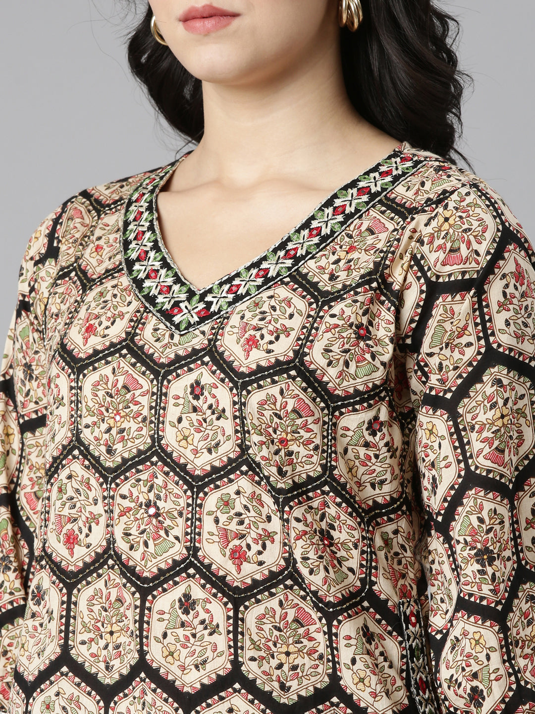 Neeru's Black Regular Straight Printed Kurta And Salwar With Dupatta