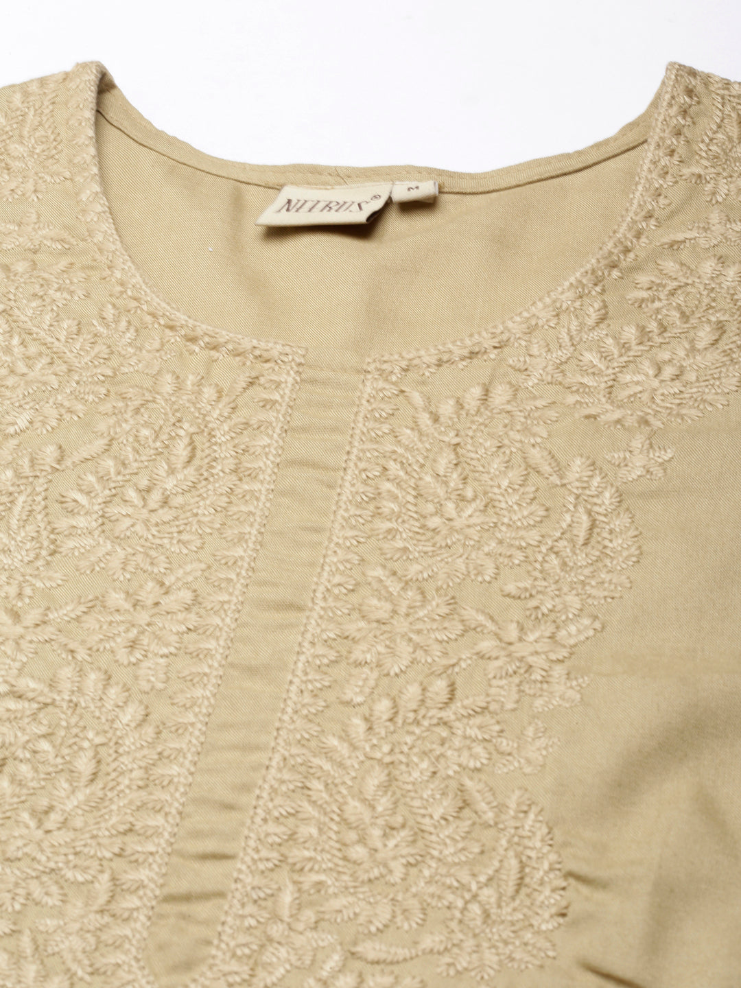 Neerus Beige Straight Casual Solid Straight Kurtas