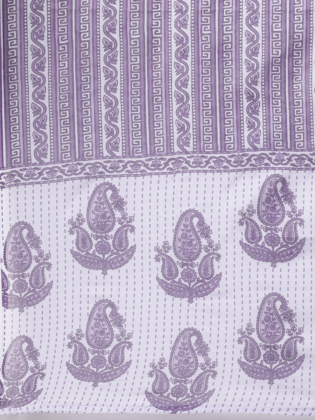 Neerus Lavender Panelled Straight Printed Kurta And Trousers With Dupatta