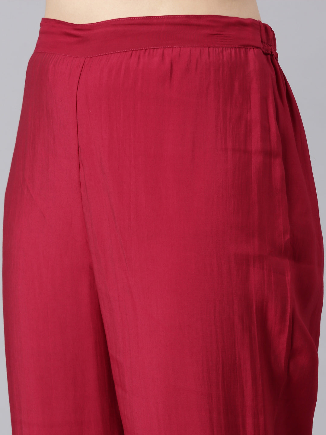 Neerus Pink Panelled Straight Kurta and Trousers