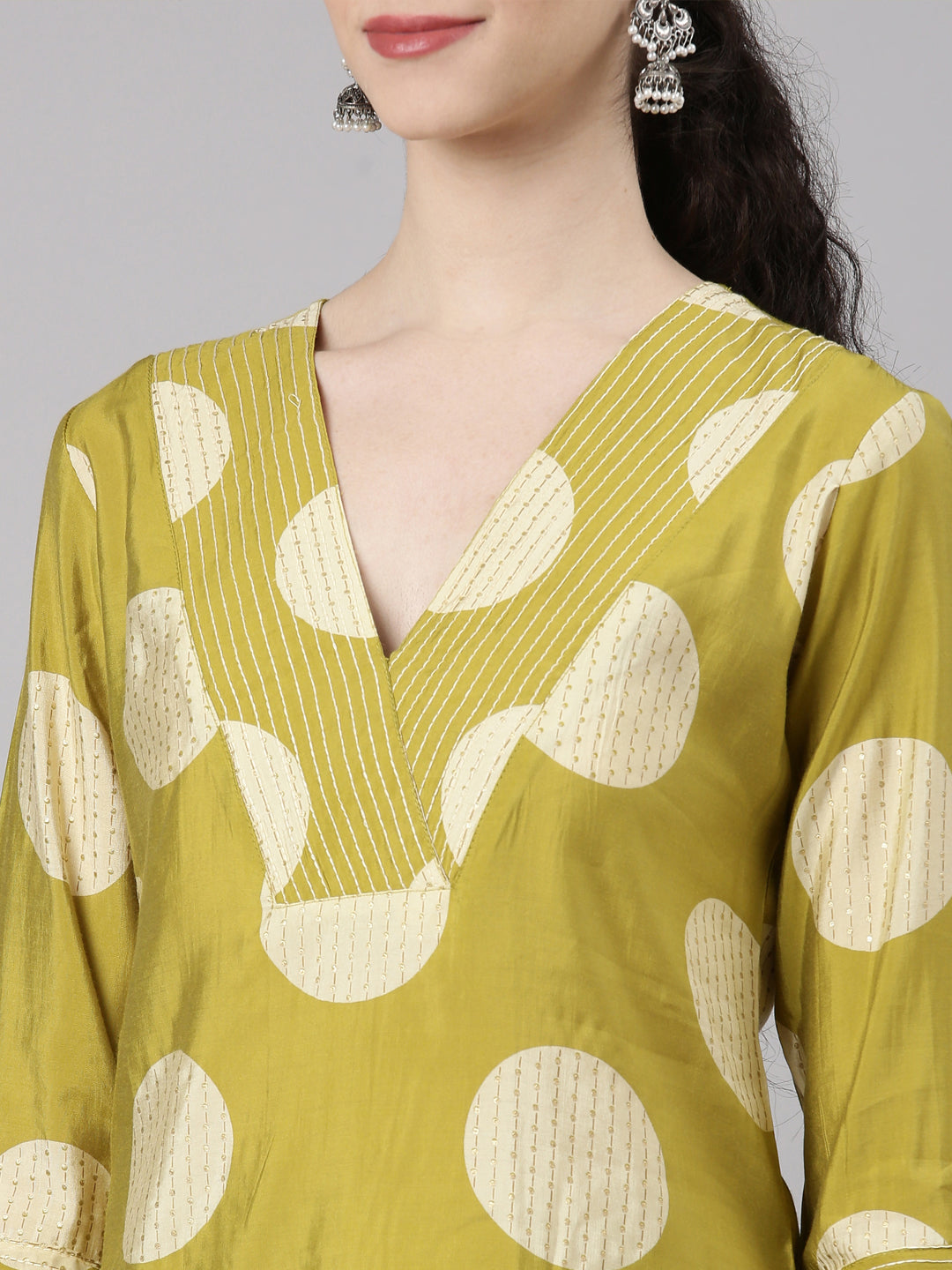 Neerus Yellow Straight Casual Kurta and Trouser