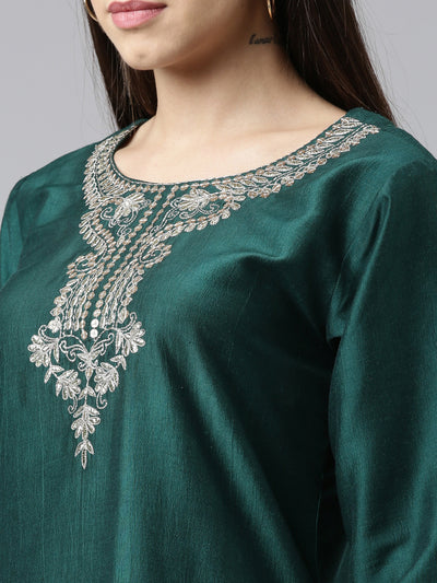 Neeru's Green Color Calf Length Kurta