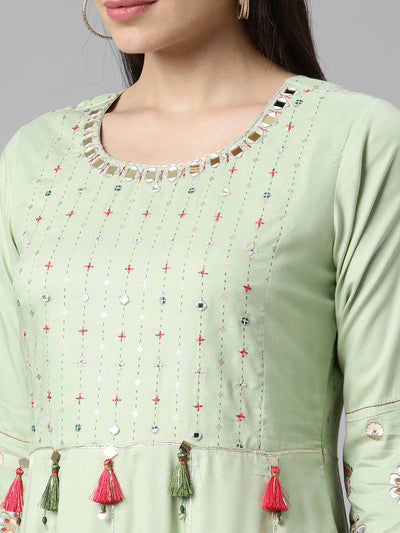 Neeru's Pista Color Rayon Fabric Kurta