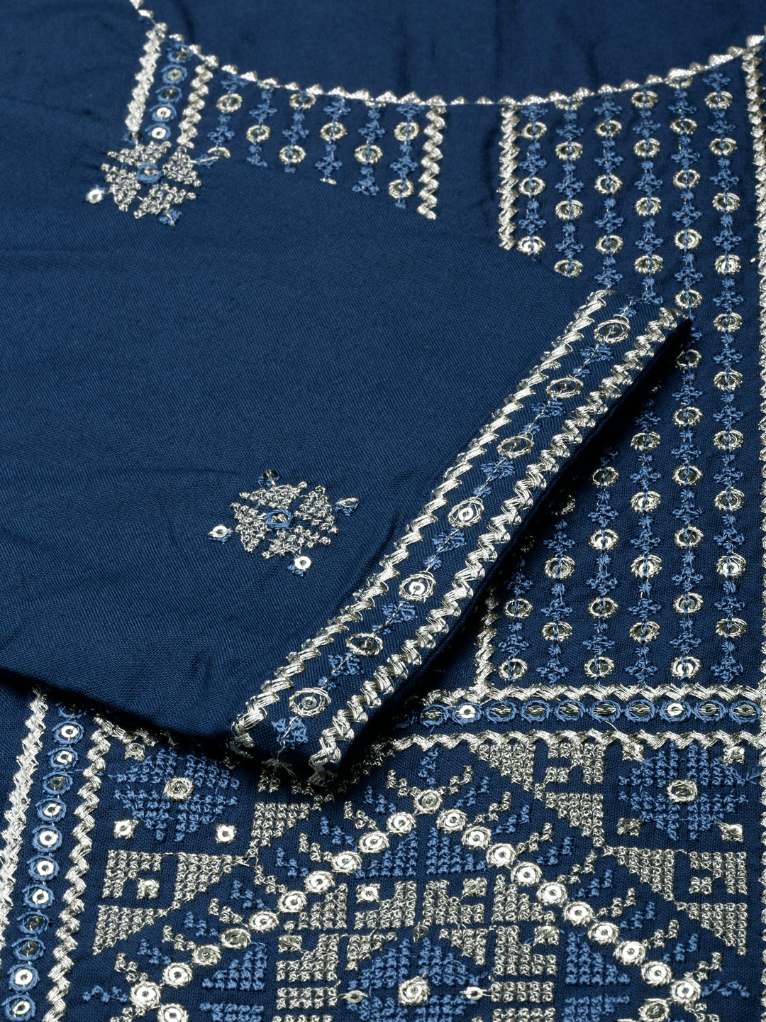 Neerus Blue Straight Casual Solid Straight Kurtas