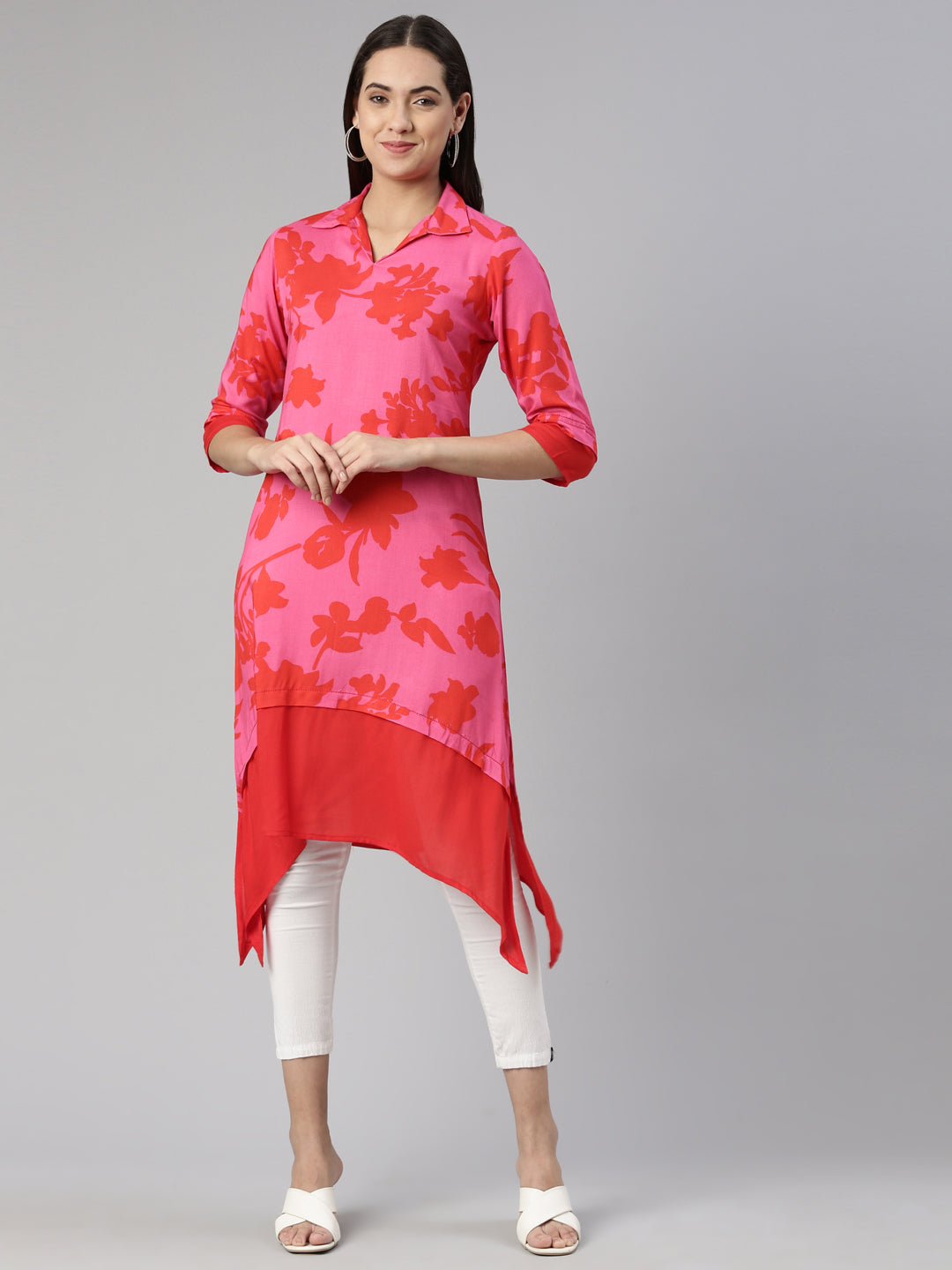 Neeru's Pink Color Rayon Fabric Kurta