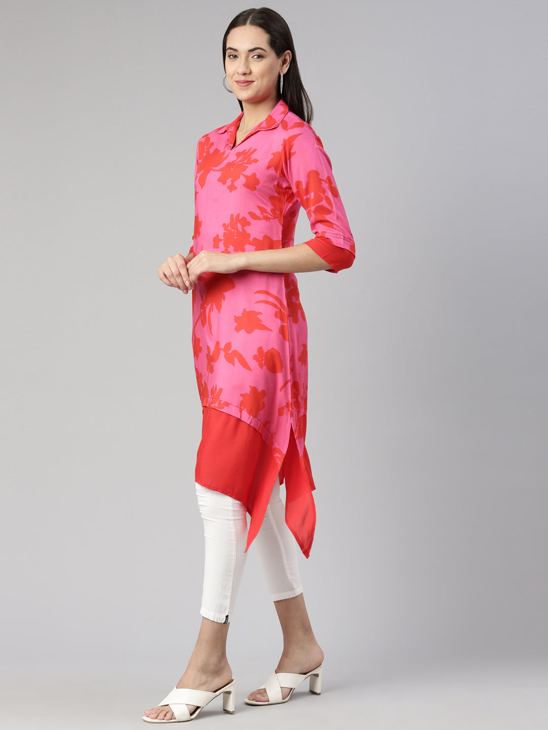 Neeru's Pink Color Rayon Fabric Kurta