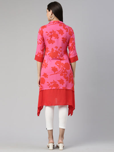 Neeru's Pink Color Rayon Fabric Kurta