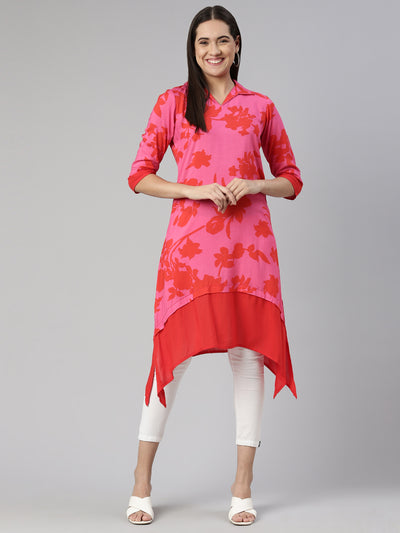 Neeru's Pink Color Rayon Fabric Kurta