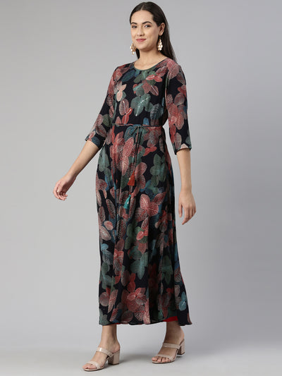 Neeru's Floral Ethnic Maxi Dress