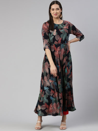 Neeru's Floral Ethnic Maxi Dress