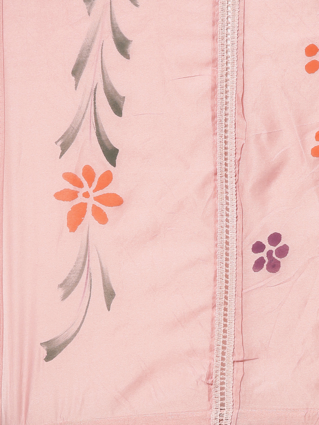 Neeru's Pink Regular Straight Printed Kurta And Trousers With Dupatta