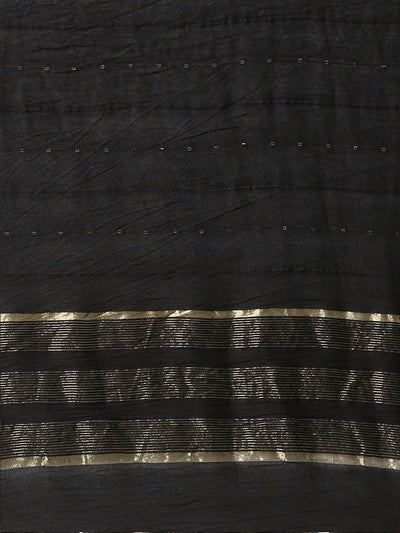 Neeru's Black Regular Straight Printed Readymade Suits