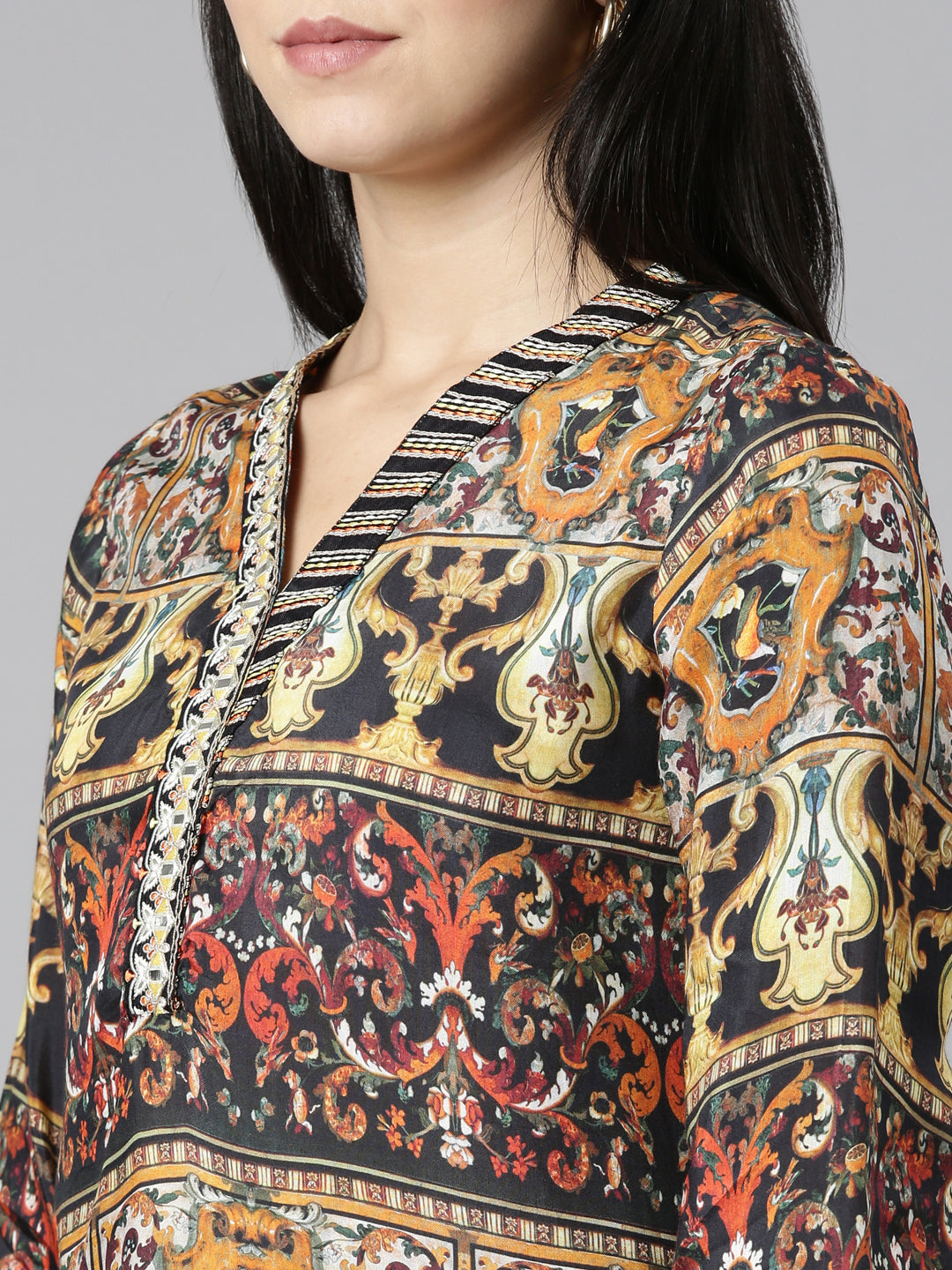 Neeru's Multi Regular Straight Printed Readymade suits