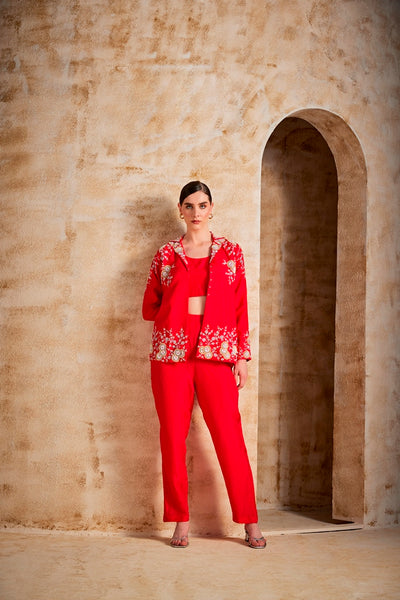 Neeru's Women Red Colour Suit Set