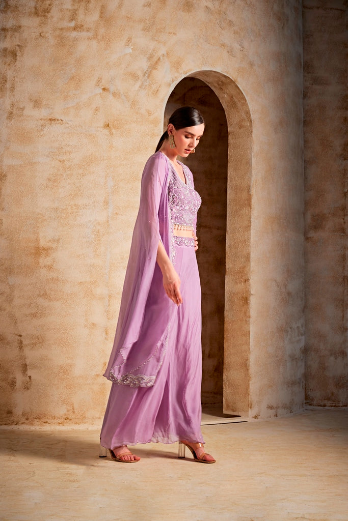 Neeru's Women Lilac Color Suit Set