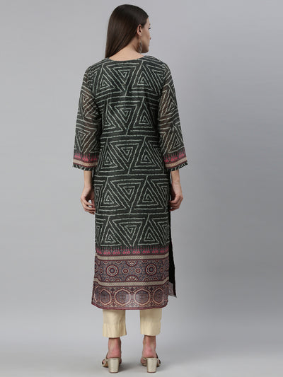 Neeru's Green Color Silk Fabric Kurta