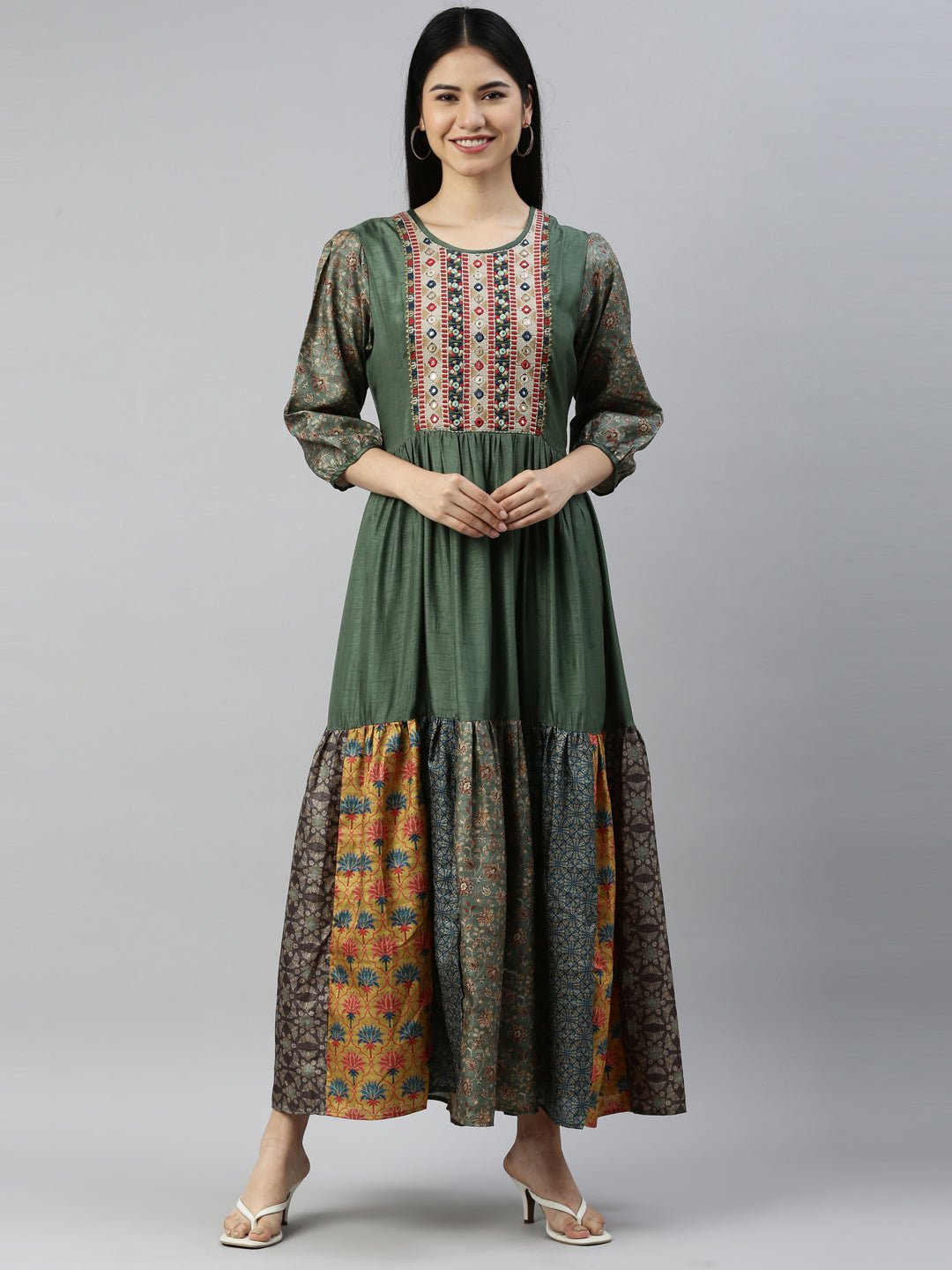 Neeru's Pista Color Model Fabric Kurta