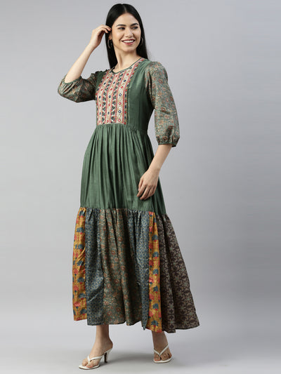 Neeru's Pista Color Model Fabric Kurta