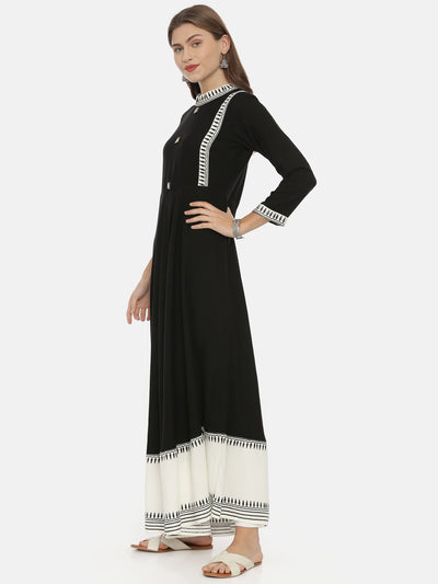 Neeru's Black Printed Anarkali Kurta