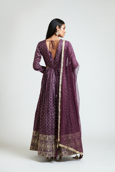 Neeru's Women Banaras Wine Dress