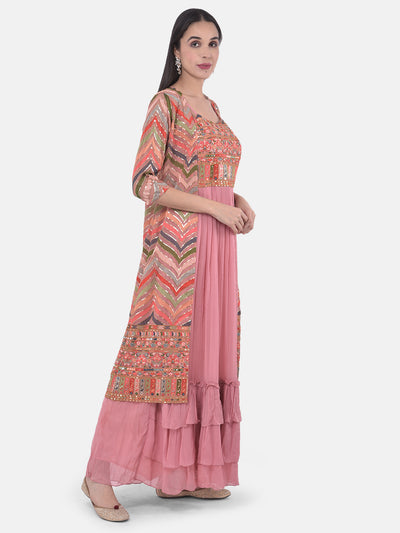 Neeru's Onion Color Georgette Fabric Suit-Fusion